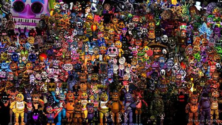 All FNaF Characters in one Image (Final Update) by TheThunderGhostMusic