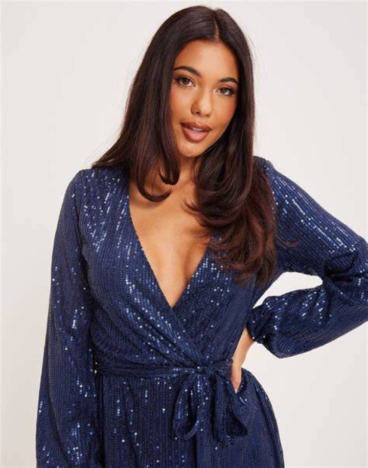 Buy Nelly Sparkle Wrap Dress Kobalt