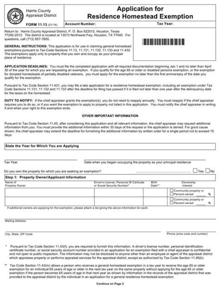 How To Fill Out Harris County Homestead Exemption Form Form example