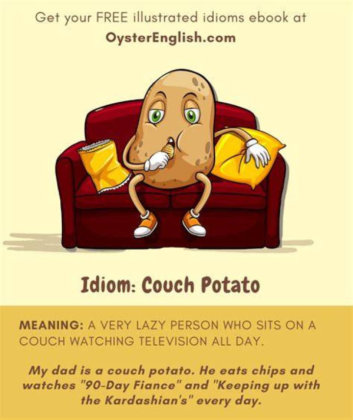 Idiom A couch potato Multiple meaning words, Learn english, English