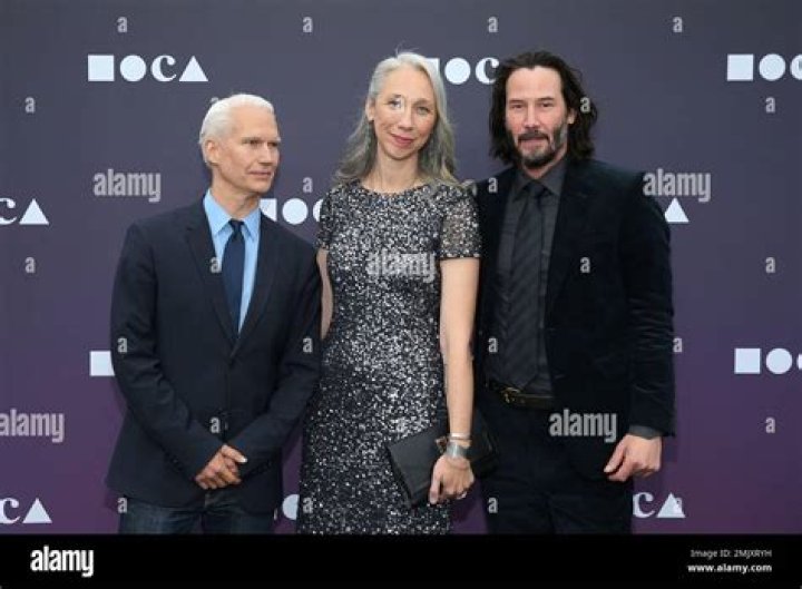 Klaus Biesenbach, Alexandra Grant and Keanu Reeves attend the MOCA