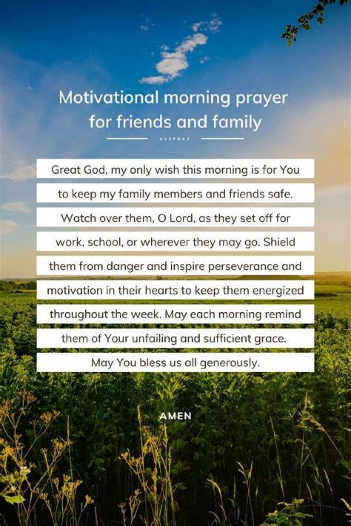 Motivational morning prayer for friends and family AvePray