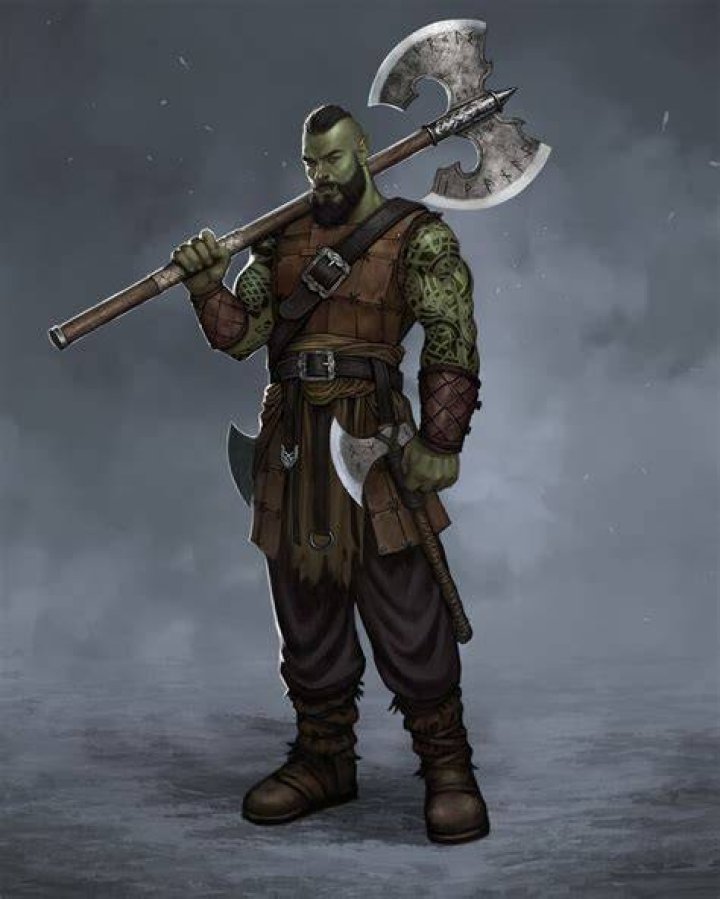 Orc barbarian, Dnd race, Half orc barbarian