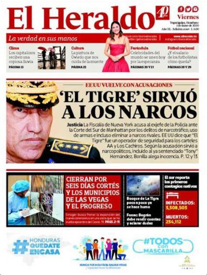 Periódico El Heraldo (Honduras). Periódicos de Honduras. Edición de