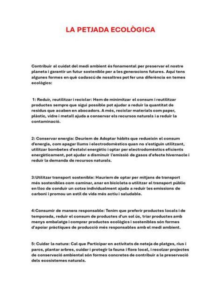 Què és la petjada ecològica Com es pot reduir Com calcular la petjada
