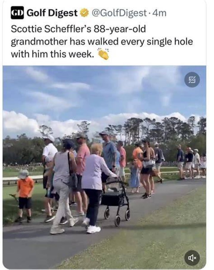 Scottie Scheffler’s 88yearold grandma walks every hole of his