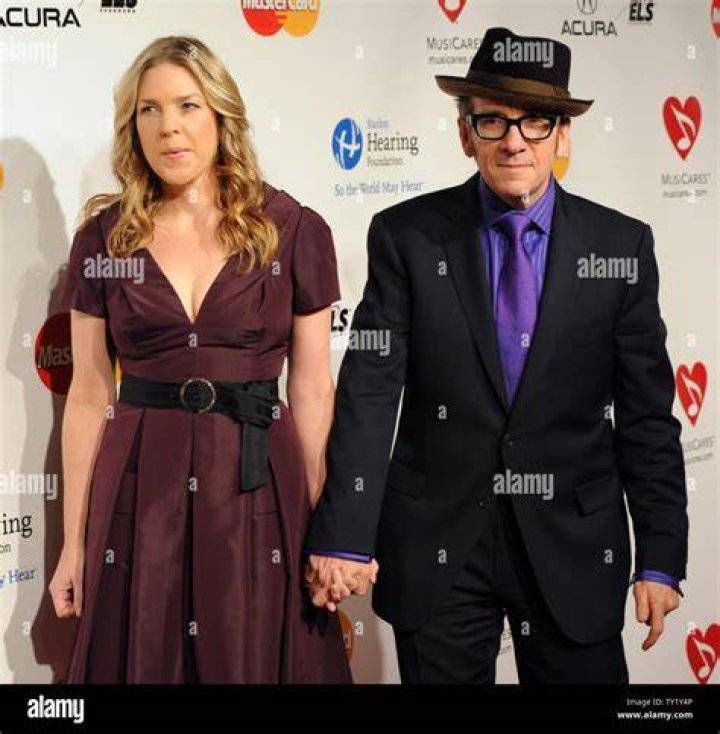 Singer Diana Krall and her husband, musician Elvis Costello arrive at